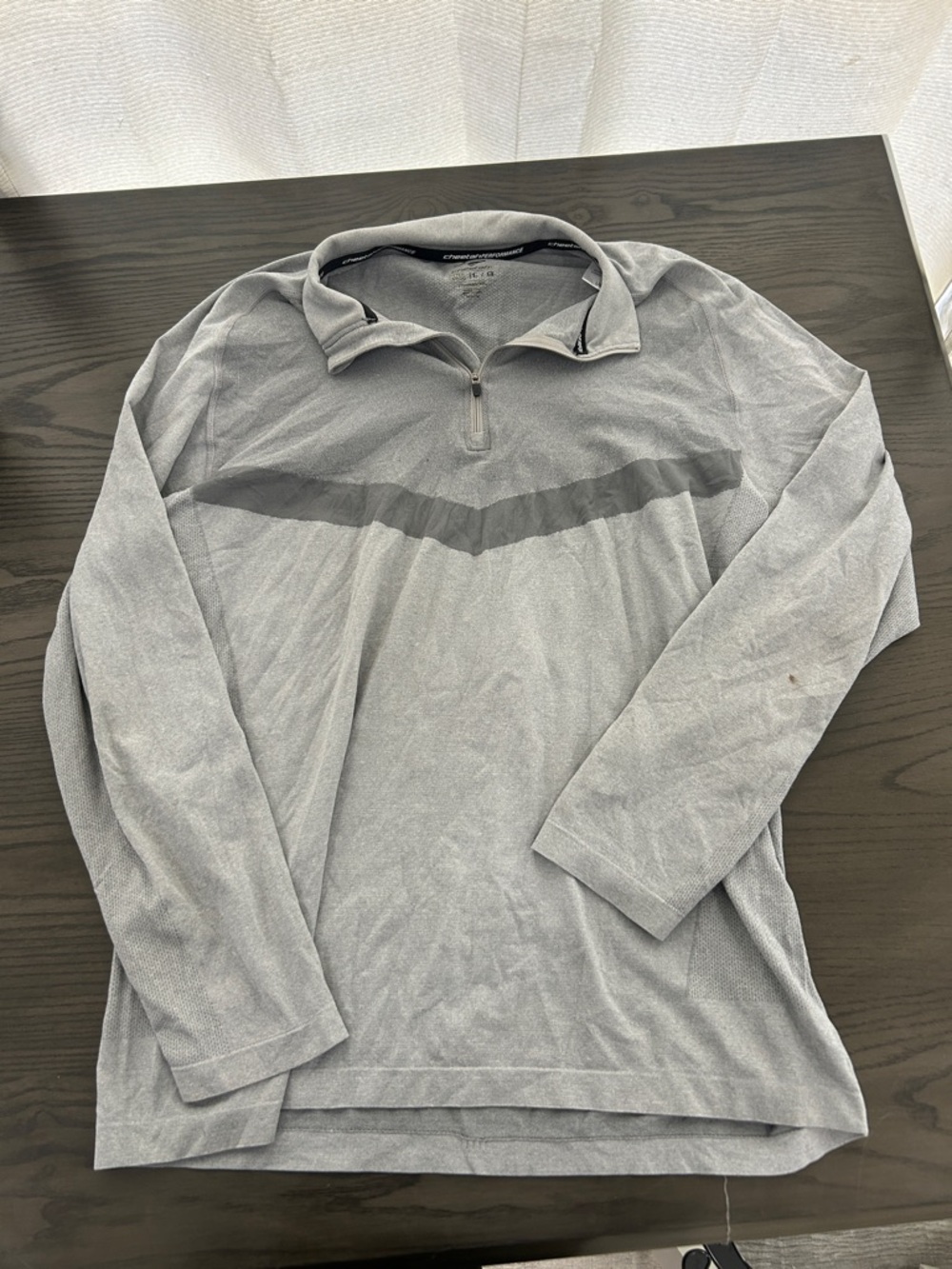 Men's Long Sleeve Quarter-Zip Pullover - Light Gray